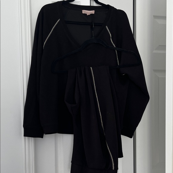 Harlow Other - Harlow Black Lounge Set with Silver Contrast Trim